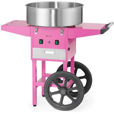 Hendi Machine À Barbe À Papa Avec Chariot À Roulettes Sans Couvercle 1130 W - Rose - Publicité Hendi Machine À Barbe À Papa Avec Chariot À Roulettes Sans Couvercle 1130 W - Rose - Publicité