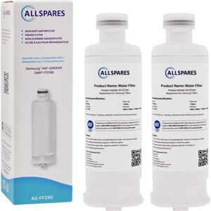 Allspares Filtre À Eau (2 Pcs.) Pour Réfrigérateur Adapté Pour Samsung Da97-1737 - Publicité Allspares Filtre À Eau (2 Pcs.) Pour Réfrigérateur Adapté Pour Samsung Da97-1737 - Publicité