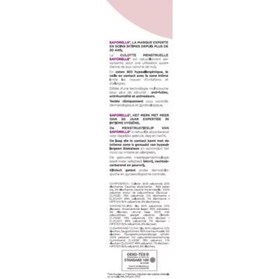 Sous-vêtements menstruels Saforelle - Ultra absorbants, réutilisables - Publicité Sous-vêtements menstruels Saforelle - Ultra absorbants, réutilisables - Publicité