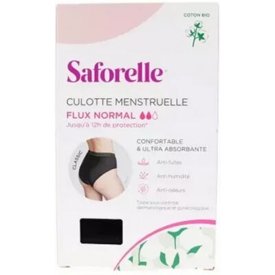 Saforelle Culotte Menstruelle Bio Taille 40 - Protection 12H - Publicité Saforelle Culotte Menstruelle Bio Taille 40 - Protection 12H - Publicité