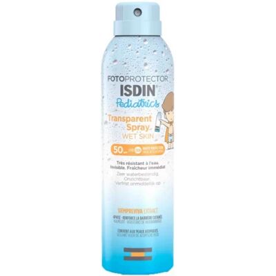 Isdin Pédiatrique SPF50 Spray Peau Humide - Protection Solaire - Publicité Isdin Pédiatrique SPF50 Spray Peau Humide - Protection Solaire - Publicité