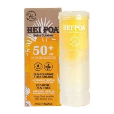 Stick Solaire SPF50+ Hei Poa - Rechargeable & Sensible - Publicité Stick Solaire SPF50+ Hei Poa - Rechargeable & Sensible - Publicité