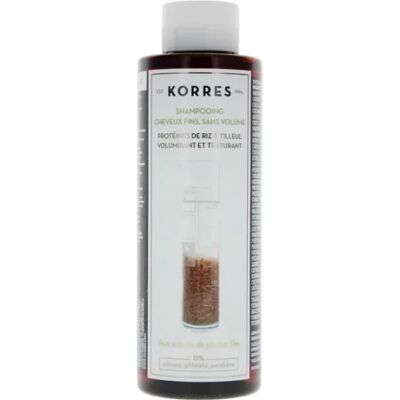 Shampoing Korres aux Protéines de Riz & Tilleul (250 ml) - Publicité Shampoing Korres aux Protéines de Riz & Tilleul (250 ml) - Publicité