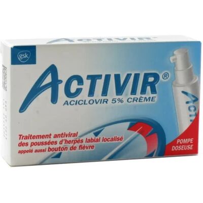 Médicaments sans ordonnance > Médicaments dermatologiques > Médicaments contre l'herpès > Médicament bouton de fièvre Activir 5% Crème F-pompe 2 g - Publicité Médicaments sans ordonnance > Médicaments dermatologiques > Médicaments contre l'herpès > Médicament bouton de fièvre Activir 5% Crème F-pompe 2 g - Publicité