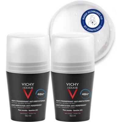 Vichy Homme Déodorant Anti-Transpirant 48H Roll-On 2x50ml - Publicité Vichy Homme Déodorant Anti-Transpirant 48H Roll-On 2x50ml - Publicité
