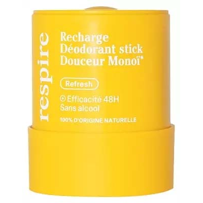 Parapharmacie en ligne > Hygiène & Premiers soins > Déodorants Respire Déodorant Stick Douceur Monoï Recharge Bio 50 g - Publicité Parapharmacie en ligne > Hygiène & Premiers soins > Déodorants Respire Déodorant Stick Douceur Monoï Recharge Bio 50 g - Publicité