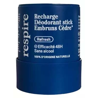 Parapharmacie en ligne > Hygiène & Premiers soins > Déodorants Respire Déodorant Stick Embruns Cèdre Recharge 50 g - Publicité Parapharmacie en ligne > Hygiène & Premiers soins > Déodorants Respire Déodorant Stick Embruns Cèdre Recharge 50 g - Publicité