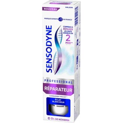 Sensodyne Pro Réparateur Blanchissant Dentifrice - Sensibilité Dentaire - Publicité Sensodyne Pro Réparateur Blanchissant Dentifrice - Sensibilité Dentaire - Publicité