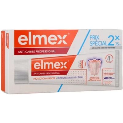 Dentifrice Elmex Anti-Caries Renforcé 2x75ml - Publicité Dentifrice Elmex Anti-Caries Renforcé 2x75ml - Publicité