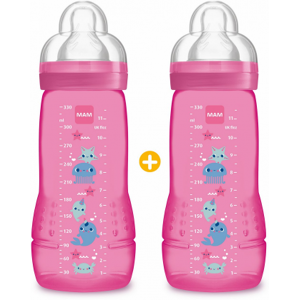 Biberon Easy Active 2e âge MAM - Jungle Rose - Pack de 2 - Publicité Biberon Easy Active 2e âge MAM - Jungle Rose - Pack de 2 - Publicité