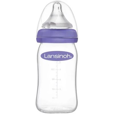 Biberon en verre Lansinoh Wide-Neck Taille M 160ml - Publicité Biberon en verre Lansinoh Wide-Neck Taille M 160ml - Publicité