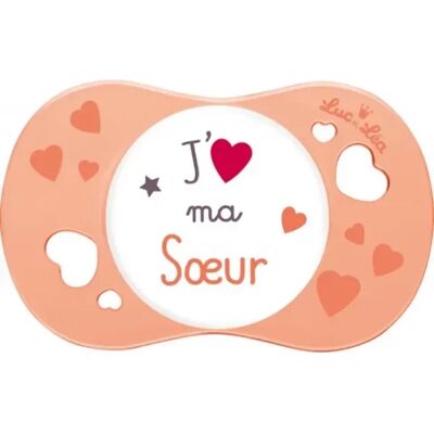 Parapharmacie en ligne > Bébé & Maman > Biberons et tétines > Tétines Luc et Léa Sucette Silicone Symétrique + 6 mois "J'aime mon frère" - Publicité Parapharmacie en ligne > Bébé & Maman > Biberons et tétines > Tétines Luc et Léa Sucette Silicone Symétrique + 6 mois "J'aime mon frère" - Publicité