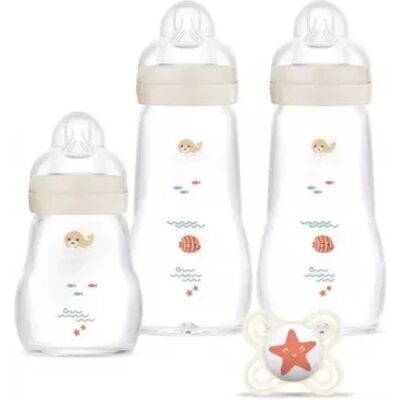 Parapharmacie en ligne > Bébé & Maman MAM 3 Biberons en Verre et 1 Sucette Mon Premier Coffret 0 Mois et + - Publicité Parapharmacie en ligne > Bébé & Maman MAM 3 Biberons en Verre et 1 Sucette Mon Premier Coffret 0 Mois et + - Publicité