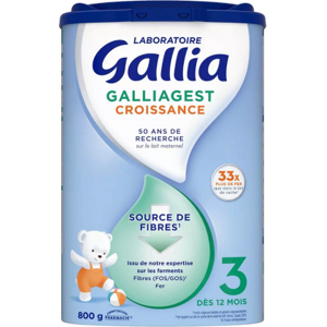 GALLIA Galliagest Croissance 12m+ - Lait en poudre pour bébé - Publicité GALLIA Galliagest Croissance 12m+ - Lait en poudre pour bébé - Publicité