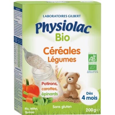 Physiolac Céréales Bio Légumes Dès 4 Mois - 200 g - Publicité Physiolac Céréales Bio Légumes Dès 4 Mois - 200 g - Publicité