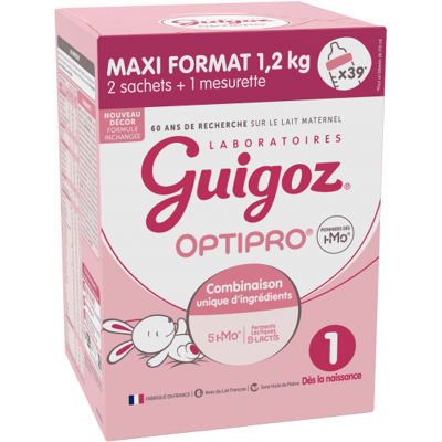 Lait infantile Guigoz Optipro 0-6 mois - 1,2 kg - Publicité Lait infantile Guigoz Optipro 0-6 mois - 1,2 kg - Publicité