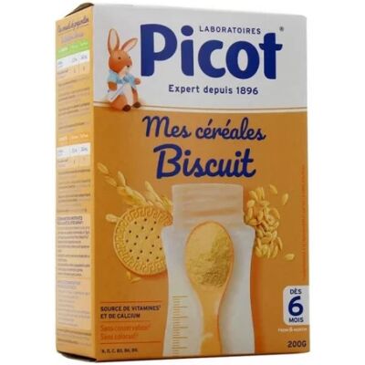 Picot Céréales pour Bébé Biscuit 6 Mois 200g - Céréales pour Bébé - Publicité Picot Céréales pour Bébé Biscuit 6 Mois 200g - Céréales pour Bébé - Publicité