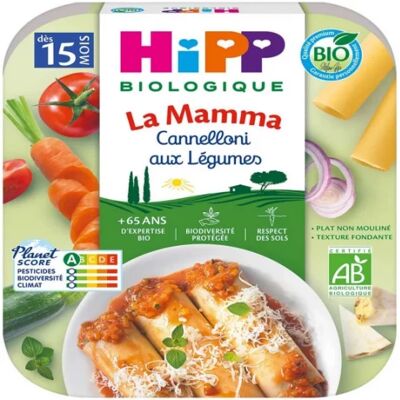 HiPP La Mamma Cannelloni Légumes 15M+ Bio - 250g - Publicité HiPP La Mamma Cannelloni Légumes 15M+ Bio - 250g - Publicité
