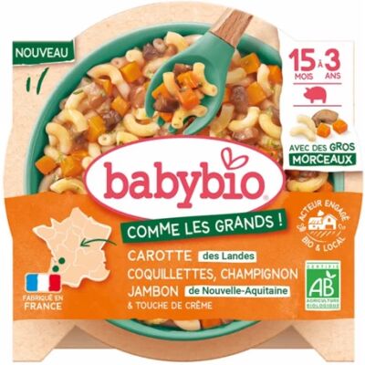 Babybio Pâtes aux Carottes Jambon - Aliments pour bébé - Publicité Babybio Pâtes aux Carottes Jambon - Aliments pour bébé - Publicité