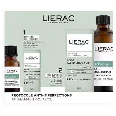 Parapharmacie en ligne > Beauté & Soins > Produits de soins du visage > Soins contre l'acné et les imperfections Lierac Protocole Peeling Anti-Imperfections Acide Salicylique Pur 100 ml + Acide Salicylique Pur Le Stop Boutons 15 ml - Publicité Parapharmacie en ligne > Beauté & Soins > Produits de soins du visage > Soins contre l'acné et les imperfections Lierac Protocole Peeling Anti-Imperfections Acide Salicylique Pur 100 ml + Acide Salicylique Pur Le Stop Boutons 15 ml - Publicité