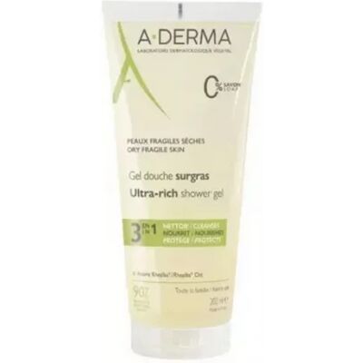 Gel Douche Surgras A-Derma - Peau sèche - Publicité Gel Douche Surgras A-Derma - Peau sèche - Publicité