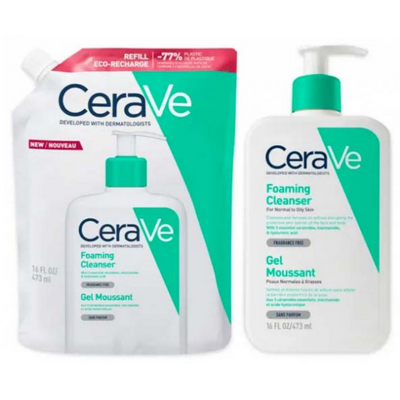 Parapharmacie en ligne > Hygiène & Premiers soins > Produits pour la douche et le bain > Gels douche et savons liquides CeraVe Gel Moussant 473 ml + Éco-Recharge 473 ml - Publicité Parapharmacie en ligne > Hygiène & Premiers soins > Produits pour la douche et le bain > Gels douche et savons liquides CeraVe Gel Moussant 473 ml + Éco-Recharge 473 ml - Publicité