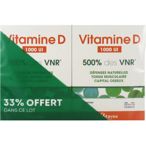Vitavea Vitamine D 1000 UI - Pack 2x90 Comprimés - Vitamines - Publicité Vitavea Vitamine D 1000 UI - Pack 2x90 Comprimés - Vitamines - Publicité