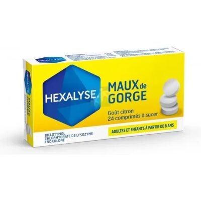 Médicaments sans ordonnance > Médicaments contre les maux de gorge et la toux > Médicaments contre le mal de gorge Hexalyse x 24 - Publicité Médicaments sans ordonnance > Médicaments contre les maux de gorge et la toux > Médicaments contre le mal de gorge Hexalyse x 24 - Publicité