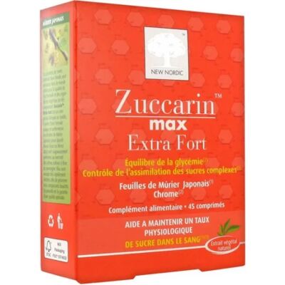 NEW NORDIC Zuccarin Max Extra Fort 45 Comprimés - Compléments Alimentaires - Publicité NEW NORDIC Zuccarin Max Extra Fort 45 Comprimés - Compléments Alimentaires - Publicité