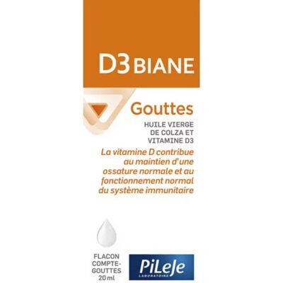 PILEJE D3 Biane Gouttes 15ml - Complément de Vitamine D - Publicité PILEJE D3 Biane Gouttes 15ml - Complément de Vitamine D - Publicité