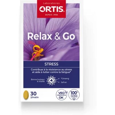 Ortis Relax & Go Stress Ginseng Safran - Complément Alimentaire - Publicité Ortis Relax & Go Stress Ginseng Safran - Complément Alimentaire - Publicité