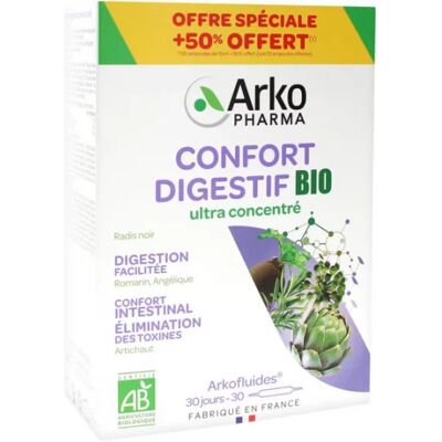 Arkopharma Arkofluides Confort Digestif Bio - 30 Ampoules - Publicité Arkopharma Arkofluides Confort Digestif Bio - 30 Ampoules - Publicité