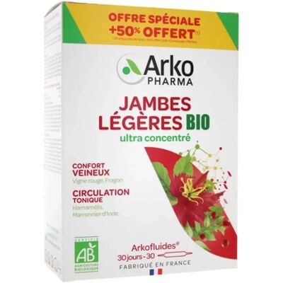 Arkopharma Arkofluides Jambes Légères Bio 20 Ampoules - Publicité Arkopharma Arkofluides Jambes Légères Bio 20 Ampoules - Publicité
