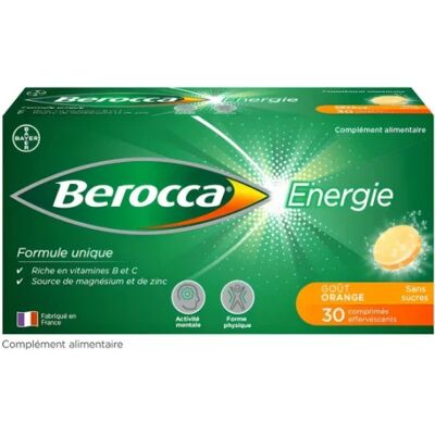 Berocca Énergie Orange Comprimés Effervescents - 30 - Publicité Berocca Énergie Orange Comprimés Effervescents - 30 - Publicité