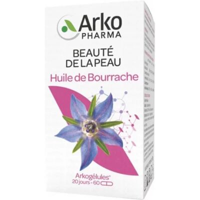 Parapharmacie en ligne > Compléments alimentaires > Compléments alimentaires pour les cheveux, la peau et les ongles Arkogélules Huile de Bourrachex 60 - Publicité Parapharmacie en ligne > Compléments alimentaires > Compléments alimentaires pour les cheveux, la peau et les ongles Arkogélules Huile de Bourrachex 60 - Publicité