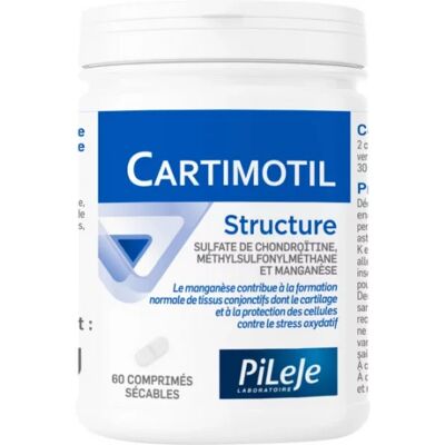 Pileje Cartimotil Structure 60 Comprimés - Soutient le cartilage - Publicité Pileje Cartimotil Structure 60 Comprimés - Soutient le cartilage - Publicité