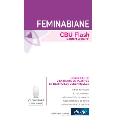 Pileje Feminabiane C.U.Flash 20 Comprimés - Soutien Urinaire - Ménopause - Publicité Pileje Feminabiane C.U.Flash 20 Comprimés - Soutien Urinaire - Ménopause - Publicité