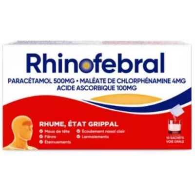 Médicaments sans ordonnance > Médicaments contre les douleurs et la fièvre > Médicaments contre l'état grippal Rhinofebral Sans Sucre Poudre Sachets x 8 - Publicité Médicaments sans ordonnance > Médicaments contre les douleurs et la fièvre > Médicaments contre l'état grippal Rhinofebral Sans Sucre Poudre Sachets x 8 - Publicité