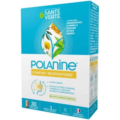 Santé Verte Polanine - Soulagement naturel des allergies saisonnières - 30 comprimés - Publicité Santé Verte Polanine - Soulagement naturel des allergies saisonnières - 30 comprimés - Publicité