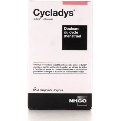 NHCO Cycladys Soulagement Douleurs Menstruelles - 45 Comprimés - Publicité NHCO Cycladys Soulagement Douleurs Menstruelles - 45 Comprimés - Publicité