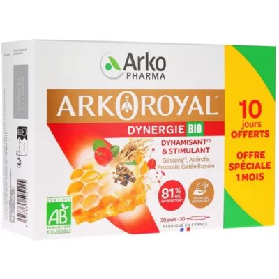 Parapharmacie en ligne > Compléments alimentaires > Compléments alimentaires pour la vitalité et les défenses immunitaires > Produits pour le tonus et la fatigue Arkopharma ArkoRoyal Dynergie Bio Ampoules x 20 + 10 - Publicité Parapharmacie en ligne > Compléments alimentaires > Compléments alimentaires pour la vitalité et les défenses immunitaires > Produits pour le tonus et la fatigue Arkopharma ArkoRoyal Dynergie Bio Ampoules x 20 + 10 - Publicité