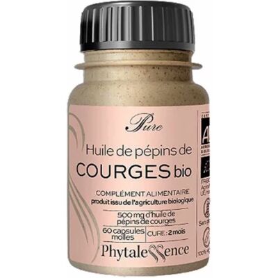 Huile de Pépins de Courge Bio 60 Gélules - Complément Alimentaire - Publicité Huile de Pépins de Courge Bio 60 Gélules - Complément Alimentaire - Publicité