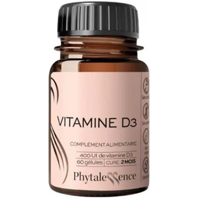 Phytalessence Vitamine D3 - Soutient calcium, os, muscles - Publicité Phytalessence Vitamine D3 - Soutient calcium, os, muscles - Publicité