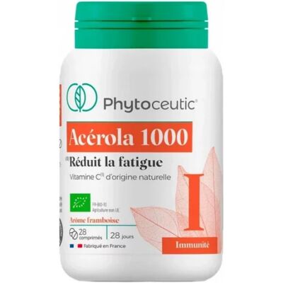 Acerola Bio 1000 mg Phytoceutic - 28 Comprimés - Complément Alimentaire - Publicité Acerola Bio 1000 mg Phytoceutic - 28 Comprimés - Complément Alimentaire - Publicité