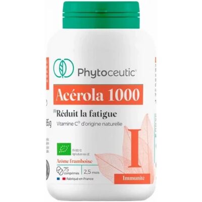 Acérola 1000 mg Bio 75 Comprimés - Complément Alimentaire - Publicité Acérola 1000 mg Bio 75 Comprimés - Complément Alimentaire - Publicité