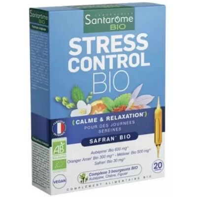 Santarome Stress Control Bio - 20 Ampoules - 10 ml - Publicité Santarome Stress Control Bio - 20 Ampoules - 10 ml - Publicité