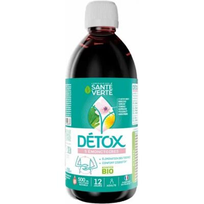 Santé Verte Detox Bio 500 ml - Foie, Poumons, Reins - Complément alimentaire - Publicité Santé Verte Detox Bio 500 ml - Foie, Poumons, Reins - Complément alimentaire - Publicité