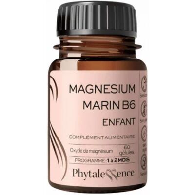 Phytalessence Magnésium Marin B6 Enfant - 60 Gélules végétales - Publicité Phytalessence Magnésium Marin B6 Enfant - 60 Gélules végétales - Publicité