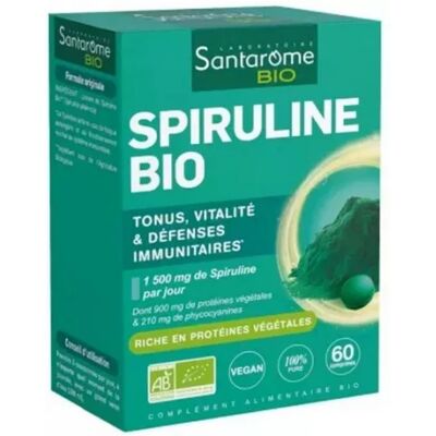Santarome - Spiruline Bio 60 Unités - Dietary supplement - Publicité Santarome - Spiruline Bio 60 Unités - Dietary supplement - Publicité