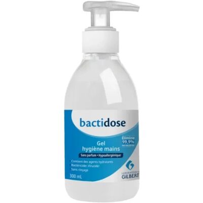 Parapharmacie en ligne > Hygiène & Premiers soins > Produits de premiers soins Gilbert Bactidose Gel Hydroalcoolique 300 ml - Publicité Parapharmacie en ligne > Hygiène & Premiers soins > Produits de premiers soins Gilbert Bactidose Gel Hydroalcoolique 300 ml - Publicité